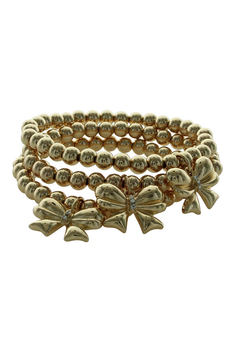 Stacked Bow Bracelets, Main, color, GOLD