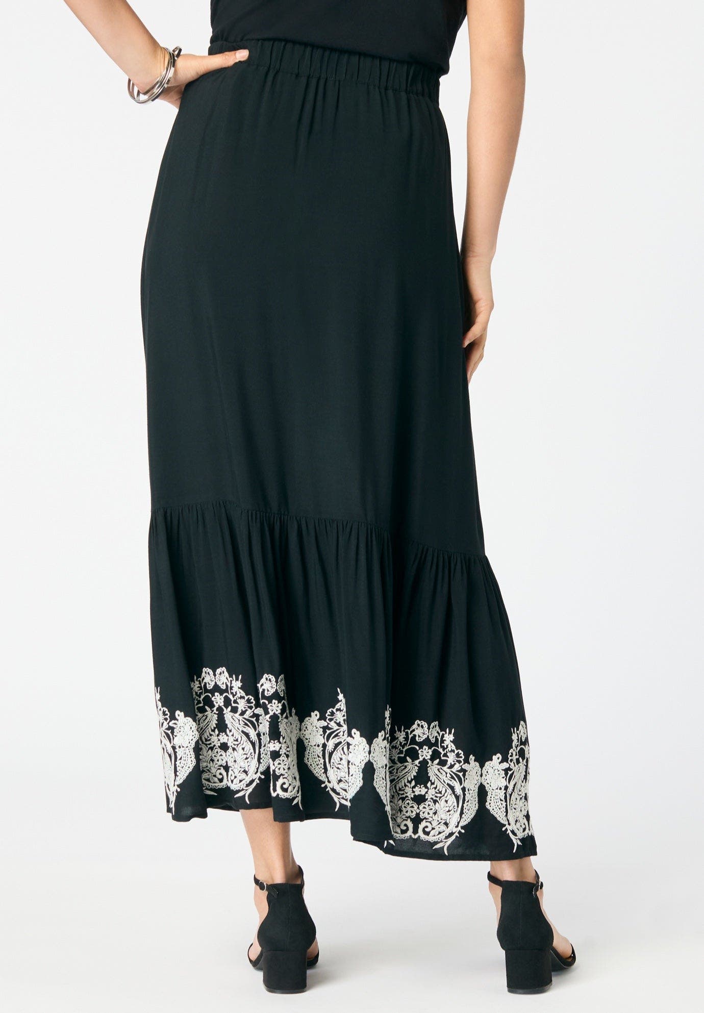 Plus Size Lace-Trim Pull-On Skirt - image 2