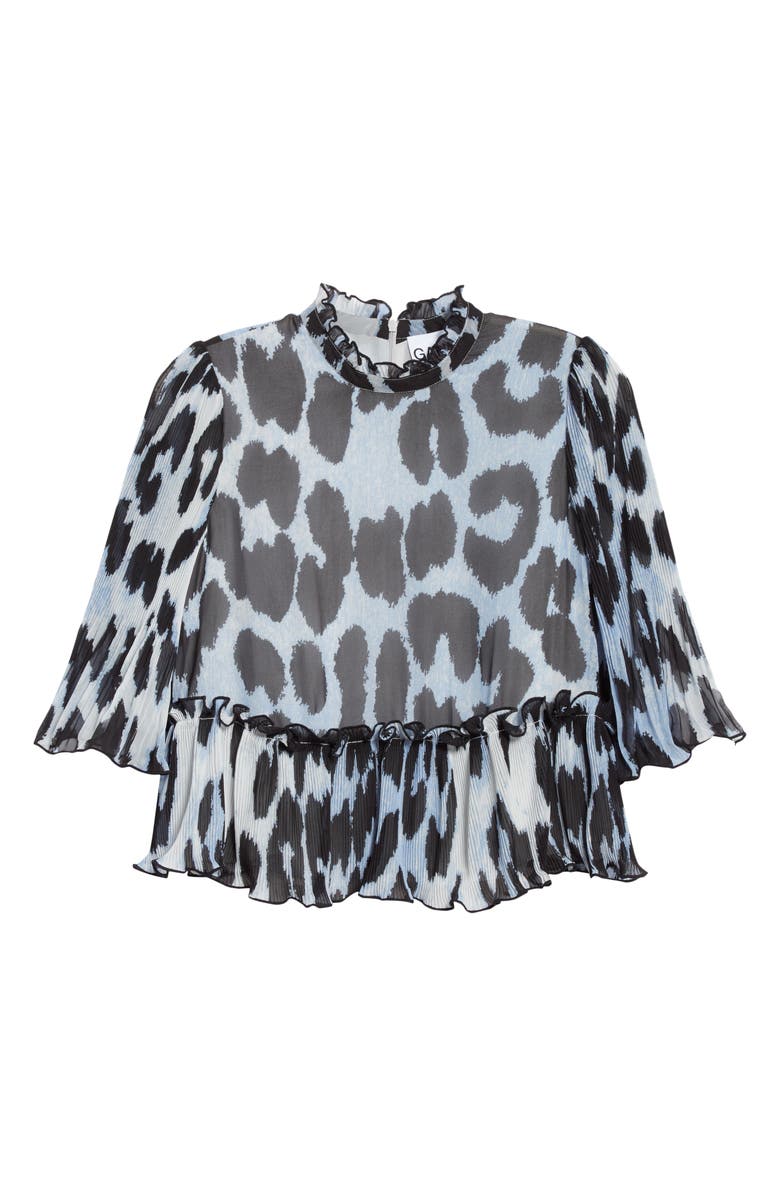 Ganni Pleated Georgette Blouse, Alternate, color, 