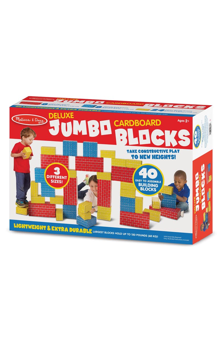 Melissa & Doug 40-Piece Deluxe Jumbo Cardboard Blocks, Main, color, Multi