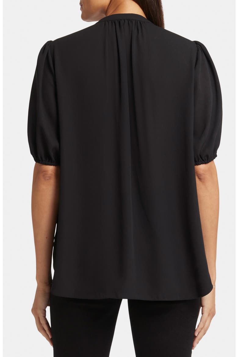 Puff Sleeve Popover Top, Alternate, color, BLACK