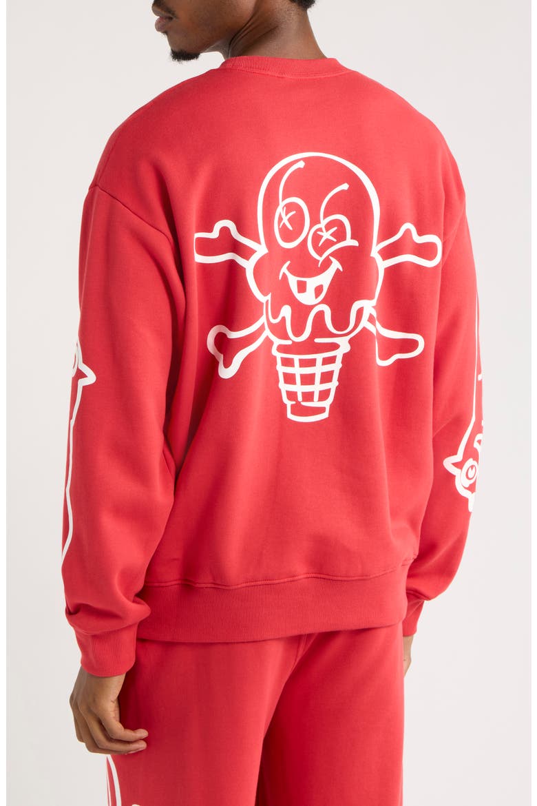 Coffee Oversize Cotton Crewneck Sweatshirt, Alternate, color, AMERICAN BEAUTY