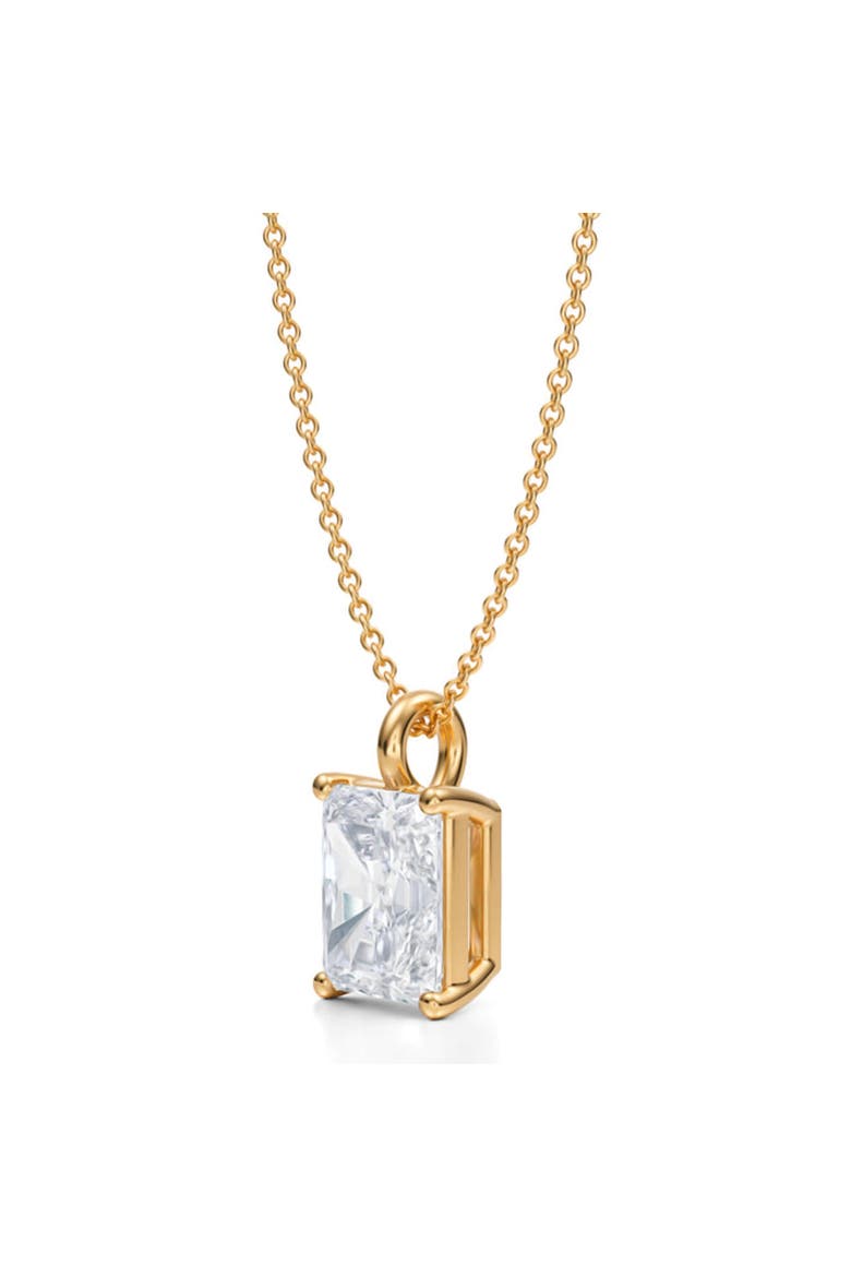 Radiant Solitaire Lab Diamond Pendant Necklace 14K 2.50ct, Alternate, color, Yellow Gold