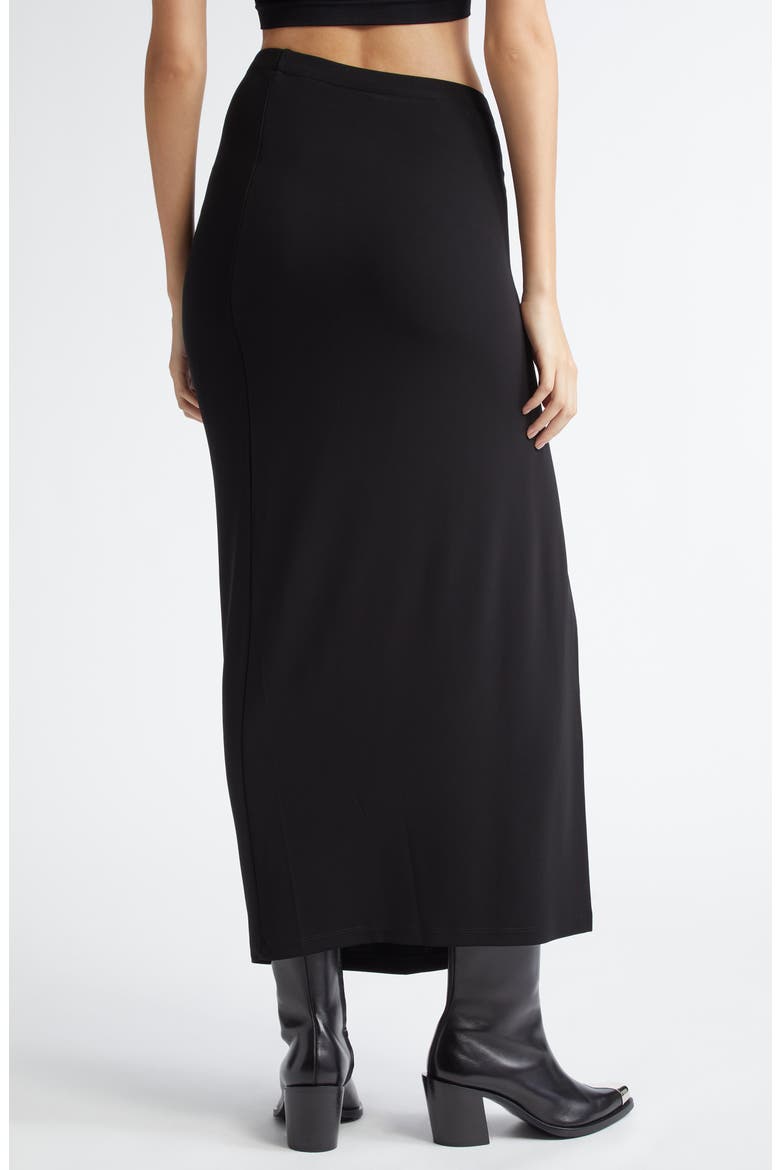 Ruched Jersey Midi Skirt, Alternate, color, BLACK