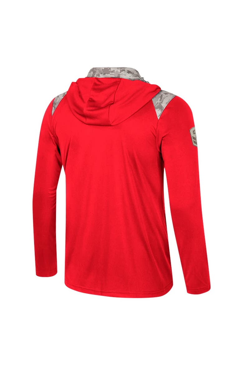 Men's Colosseum Red Maryland Terrapins OHT Military Appreciation Quarter-Zip Hoodie Jacket, Alternate, color, Red