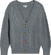 BP. Relaxed Cable Stitch V-Neck Cardigan