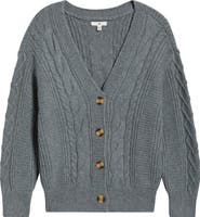 BP. Relaxed Cable Stitch V-Neck Cardigan