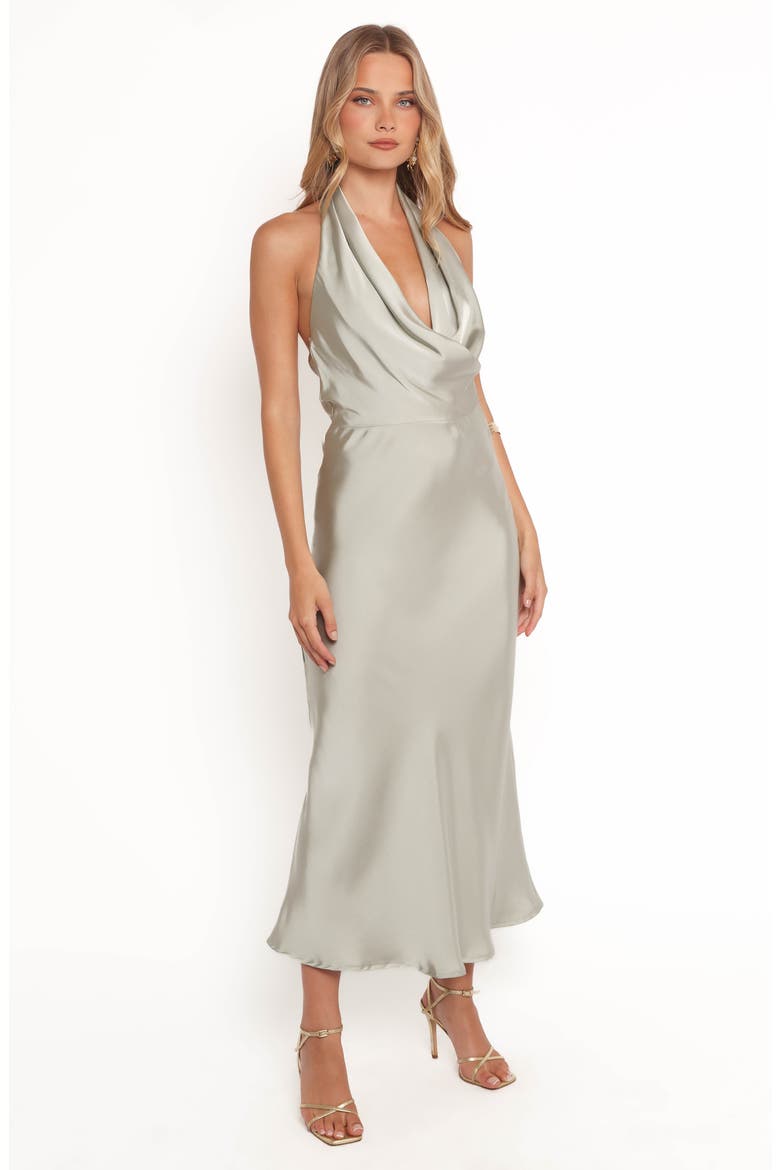 Cleo Halter Midi Dress, Alternate, color, SAGE
