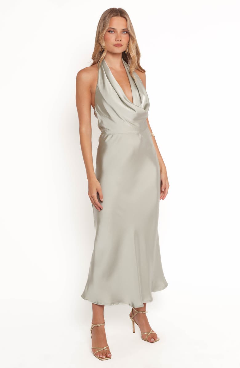 Petal & Pup Cleo Halter Midi Dress, Alternate, color, Sage