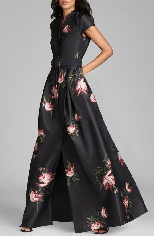 Sachin & Babi Marta Gown In Noir Blossom