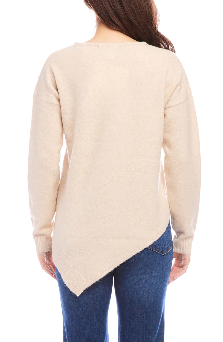 Karen Kane Asymmetric Hem Sweater, Alternate, color, Sand