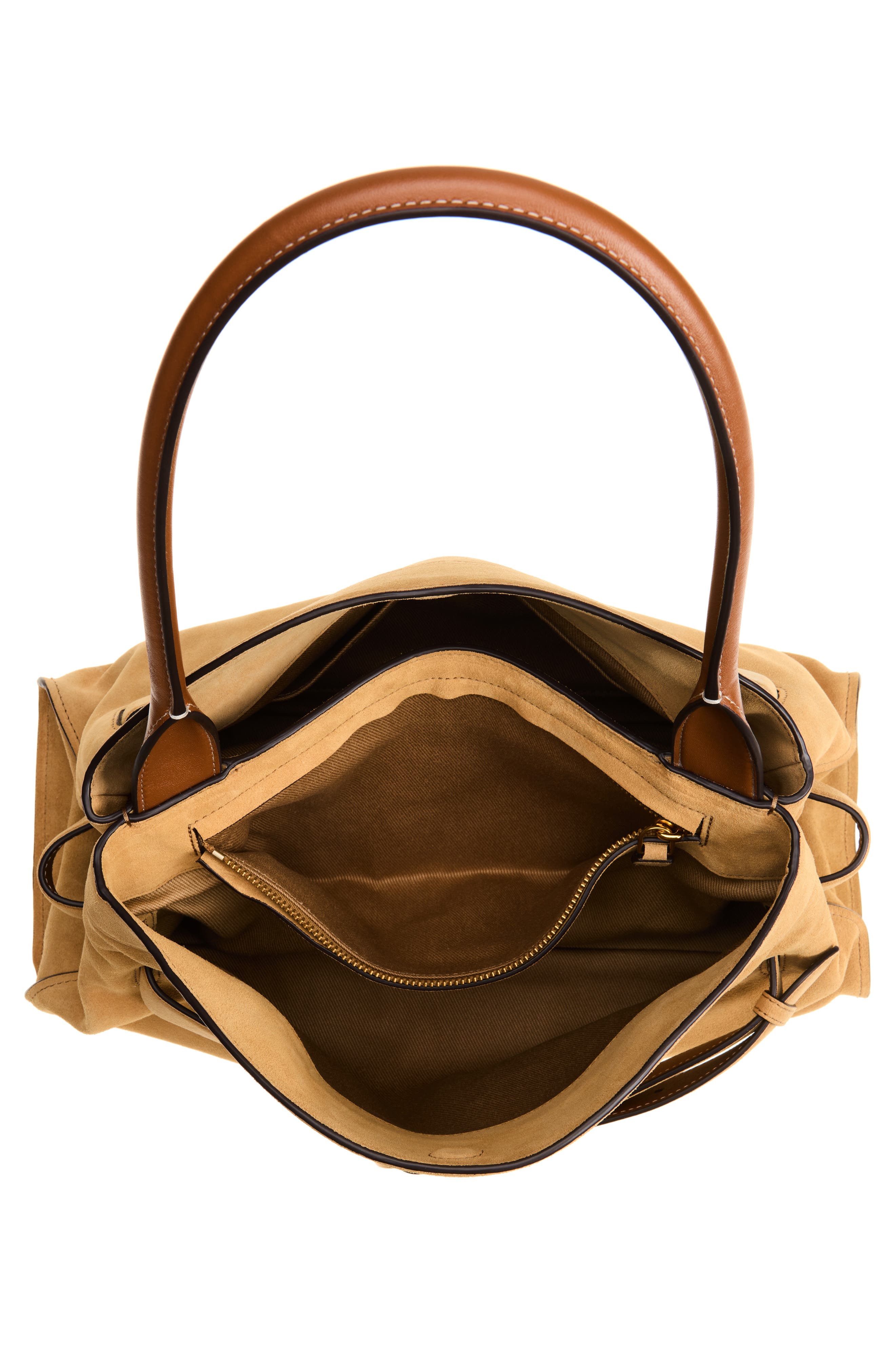 The Dakota Large Suede Satchel, Alternate, color, SAHARA