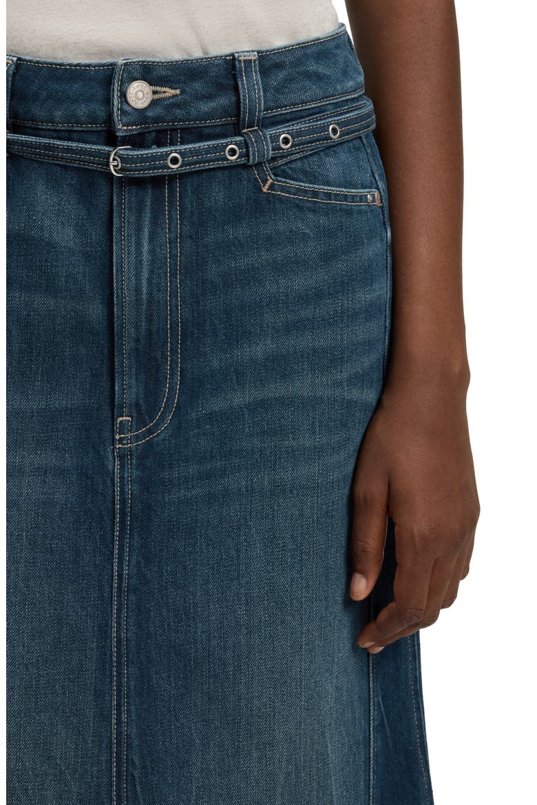 Peplum Denim Maxi Skirt, Alternate, color, GRN