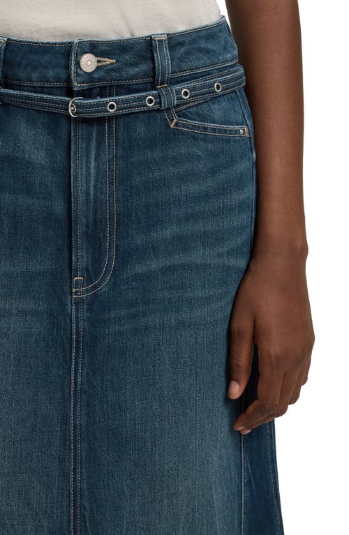 Hugo Boss Boss Orange Peplum Denim Maxi Skirt In Blue