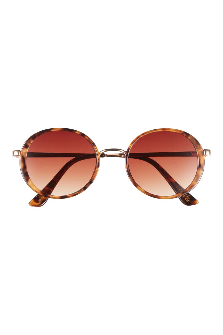 50mm Gradient Round Sunglasses, Main, color, TORTOISE