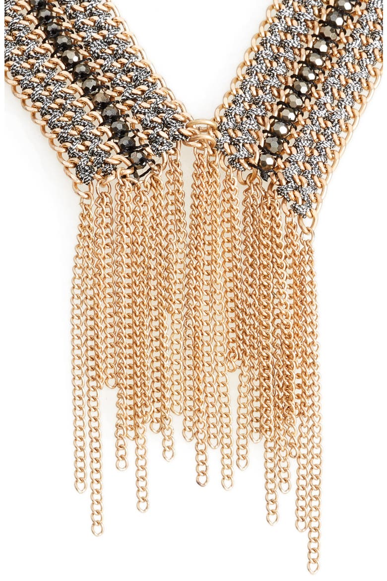 Fringe Collar Necklace, Alternate, color, GREY- GOLD