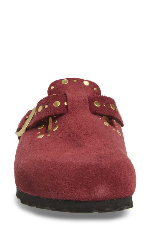 Birkenstock Boston Rivets Clog In Burgundy