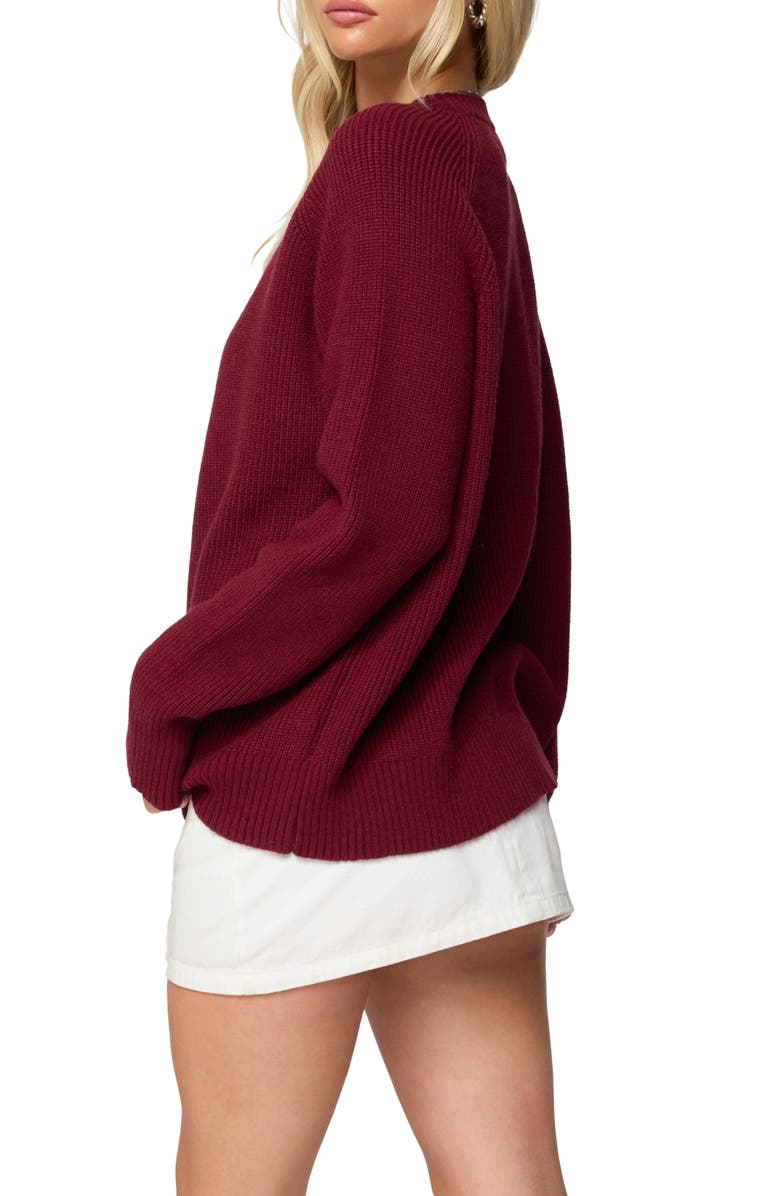 EDIKTED Lavonne Oversize Raglan Sweater, Alternate, color, Burgundy