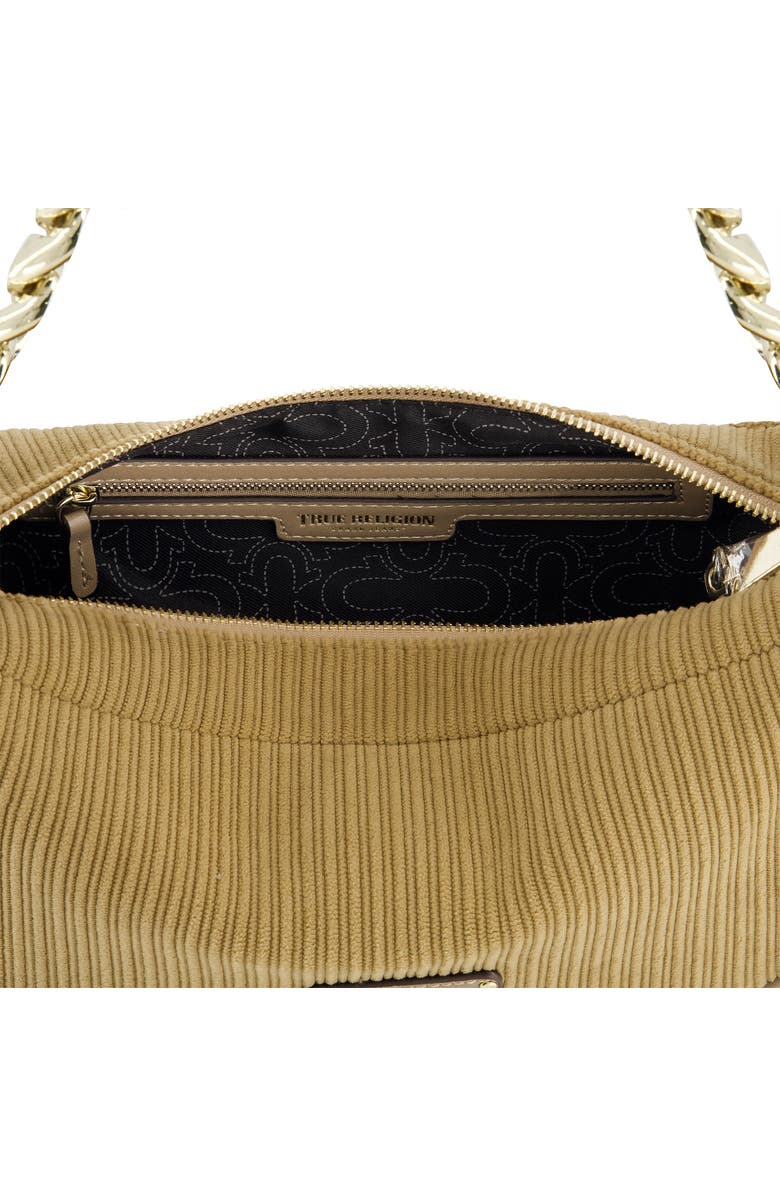 True Religion Brand Jeans Corduroy Chain Shoulder Bag, Alternate, color, Camel