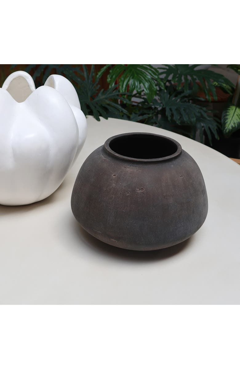 Dovetail Furniture Aria Cement Outdoor Vase, Alternate, color, Brown