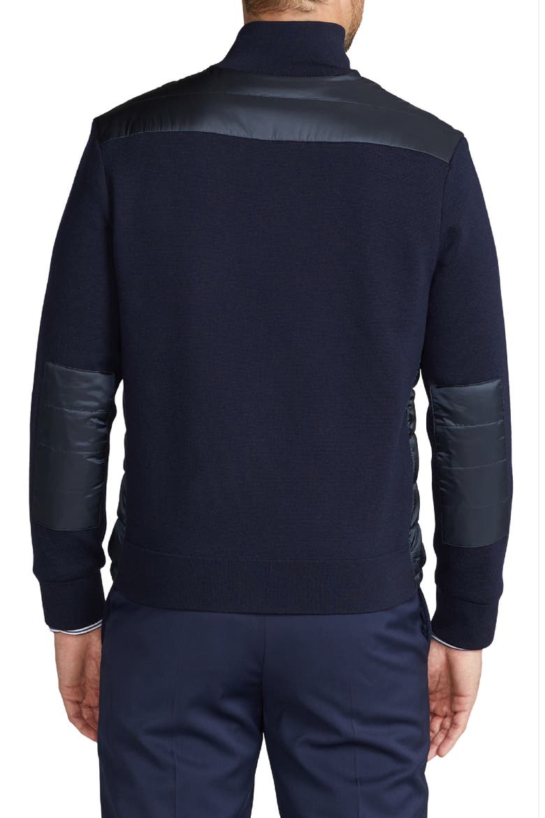 Quilted Nylon & Wool Knit Jacket, Alternate, color, CLASSIC CHAIRMAN NAVY