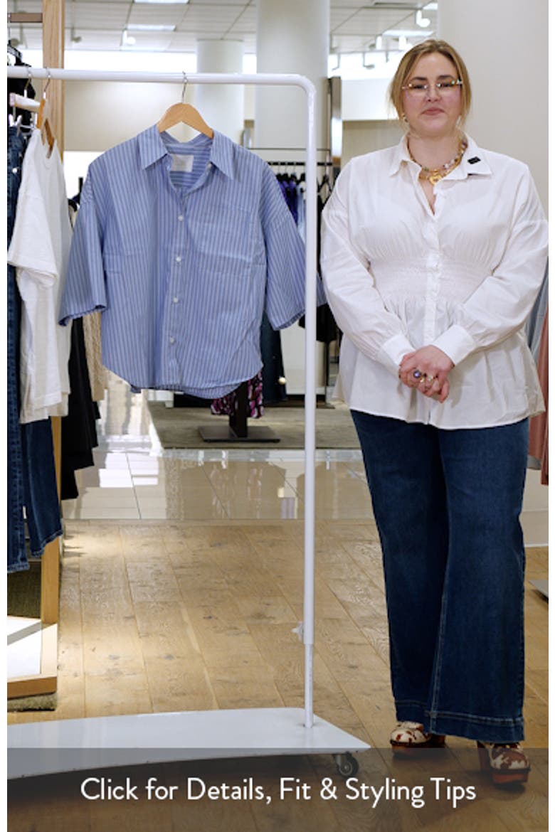 Frances Cape Crop Cotton Button-Up Shirt video