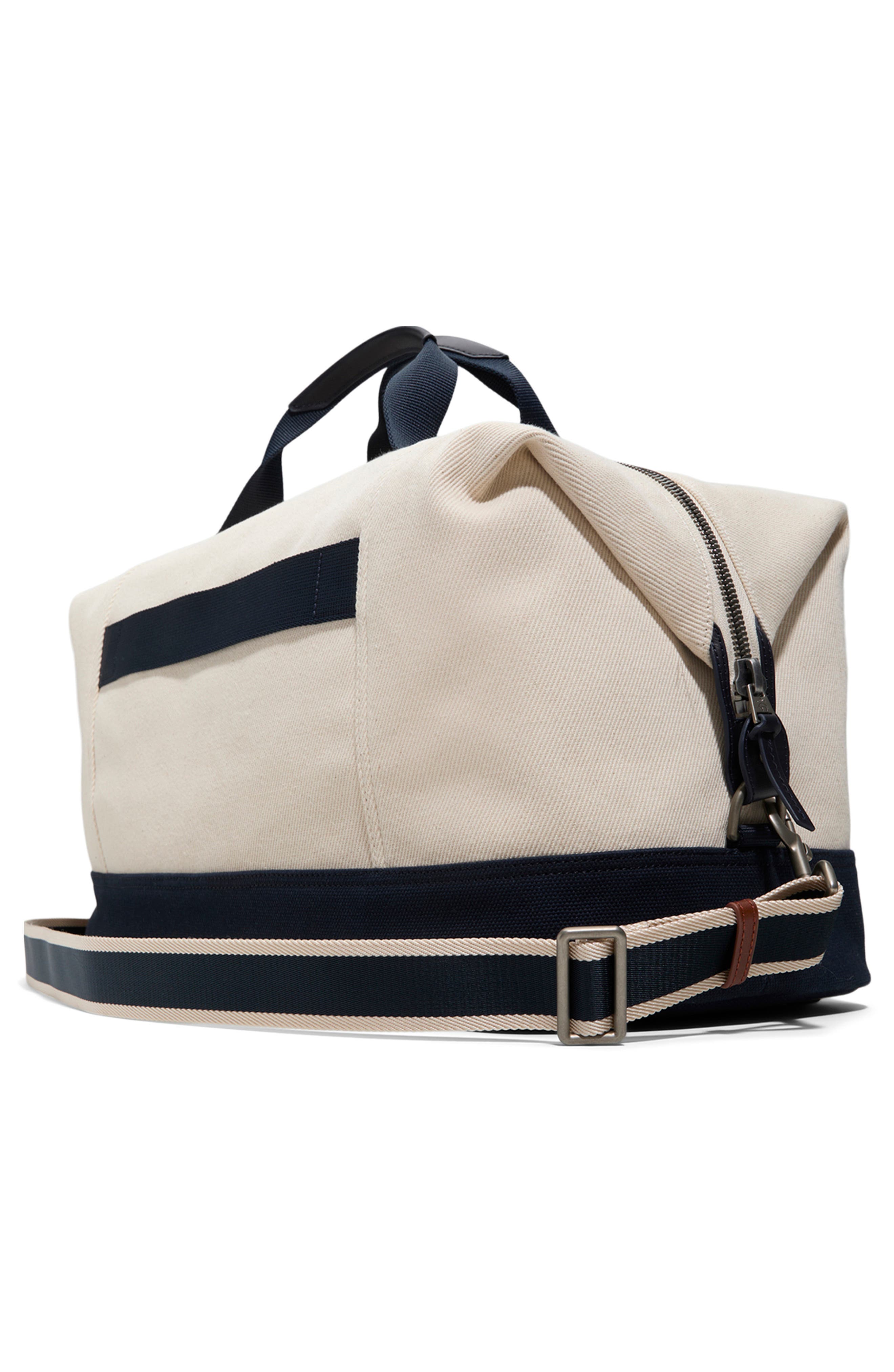 Brooks Brothers Lafayette Cotton Canvas Duffle Bag, Alternate, color, Natural