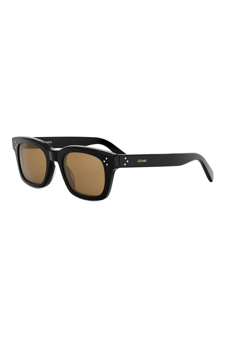 Bold 3 Dots 50mm Square Sunglasses, Alternate, color, SHINY BLACK / ROVIEX