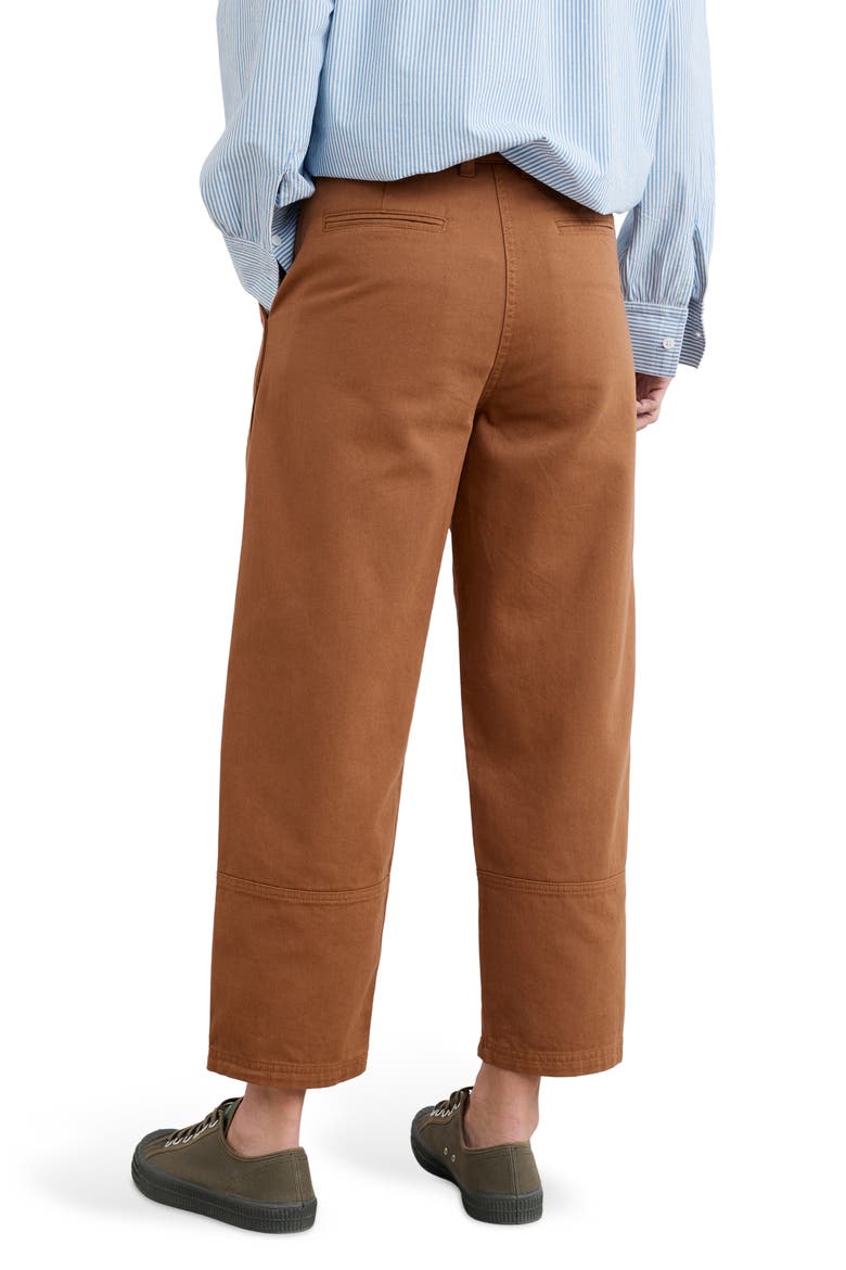 Painted Forms Ankle Barrel Leg Organic Cotton Pants, Alternate, color, DARK FLAX