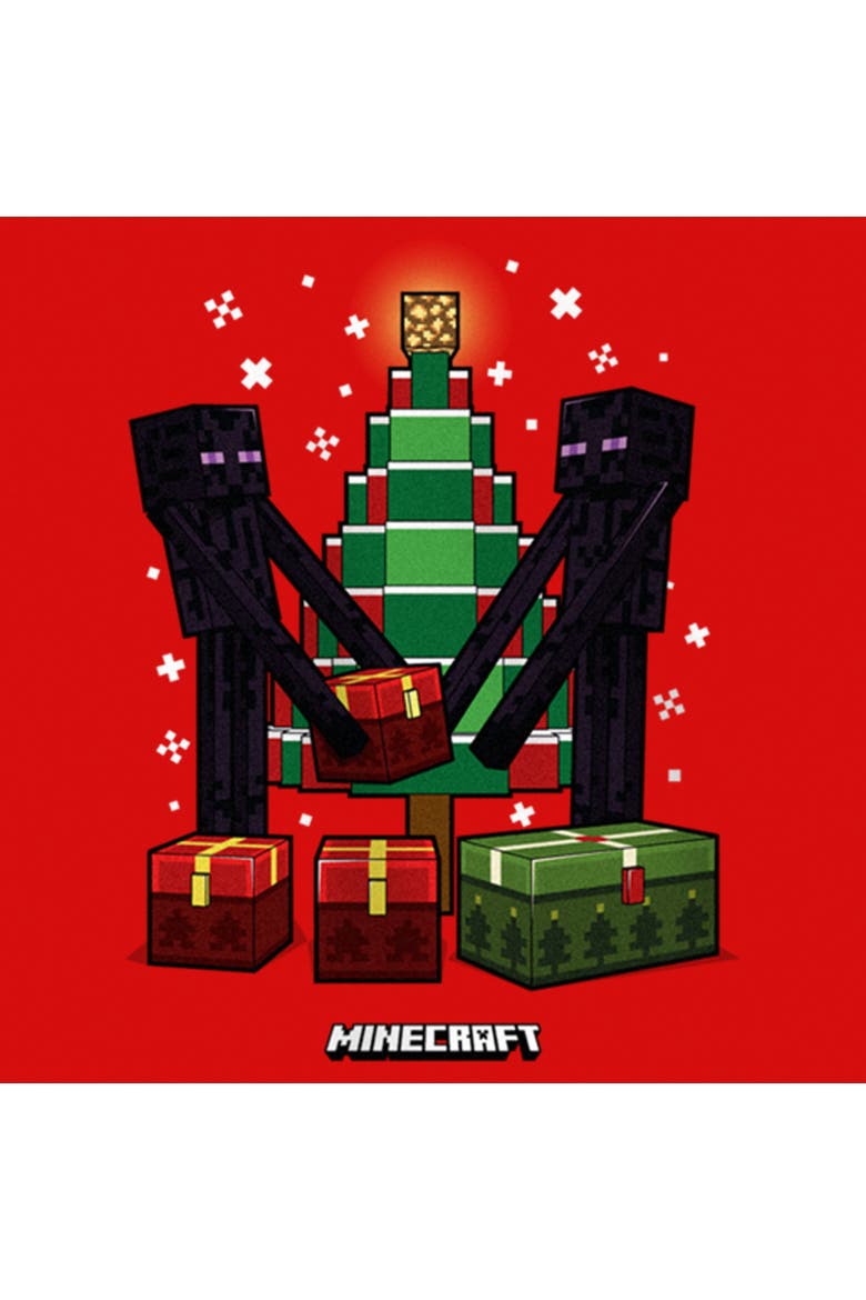 Girls' Christmas Tree Endermans Graphic Tee, Alternate, color, Red