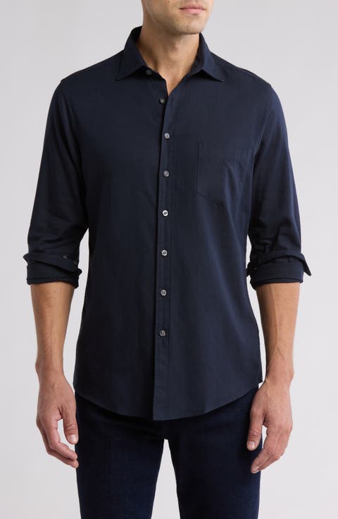 Martinborough Long Sleeve Cotton Button-Up Shirt