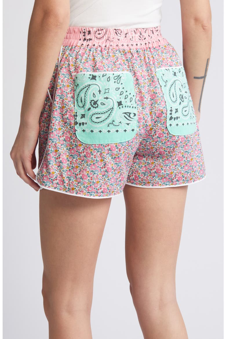 x Liberty London Floral & Bandana Print Shorts (Nordstrom Exclusive), Alternate, color, MINT / PALE PINK