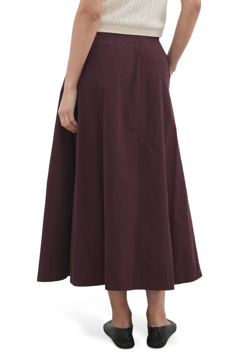 Pleated Midi Skirt, Alternate, color, MAROON