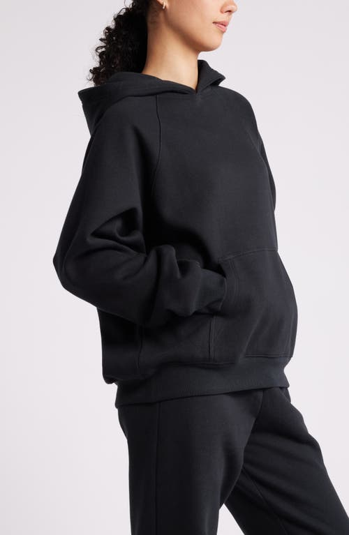 Bp. Fleece Detail Oversize Raglan Hoodie In Black