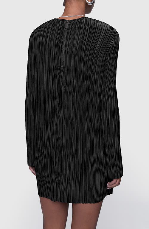 Rebecca Minkoff Iris Pleated Long Sleeve Mini Sweater In True Black