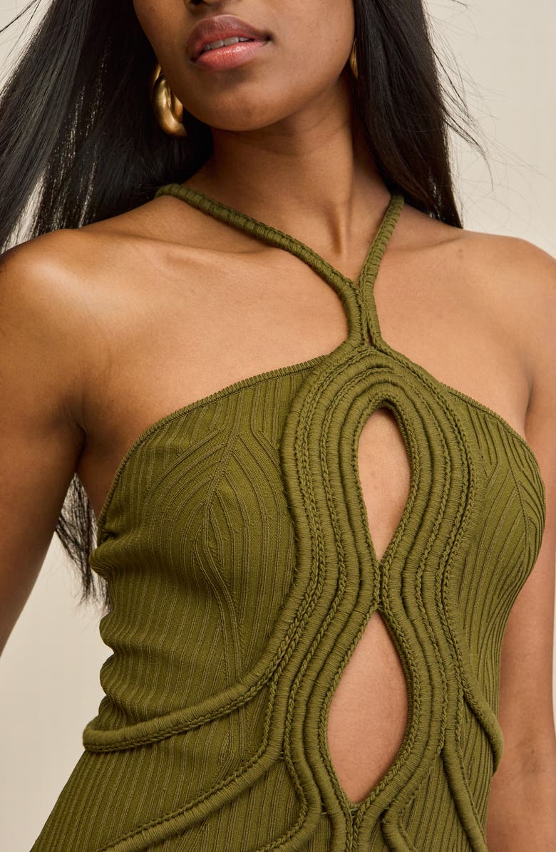 Cult Gaia Avery Rib Maxi Dress, Alternate, color, Serpent