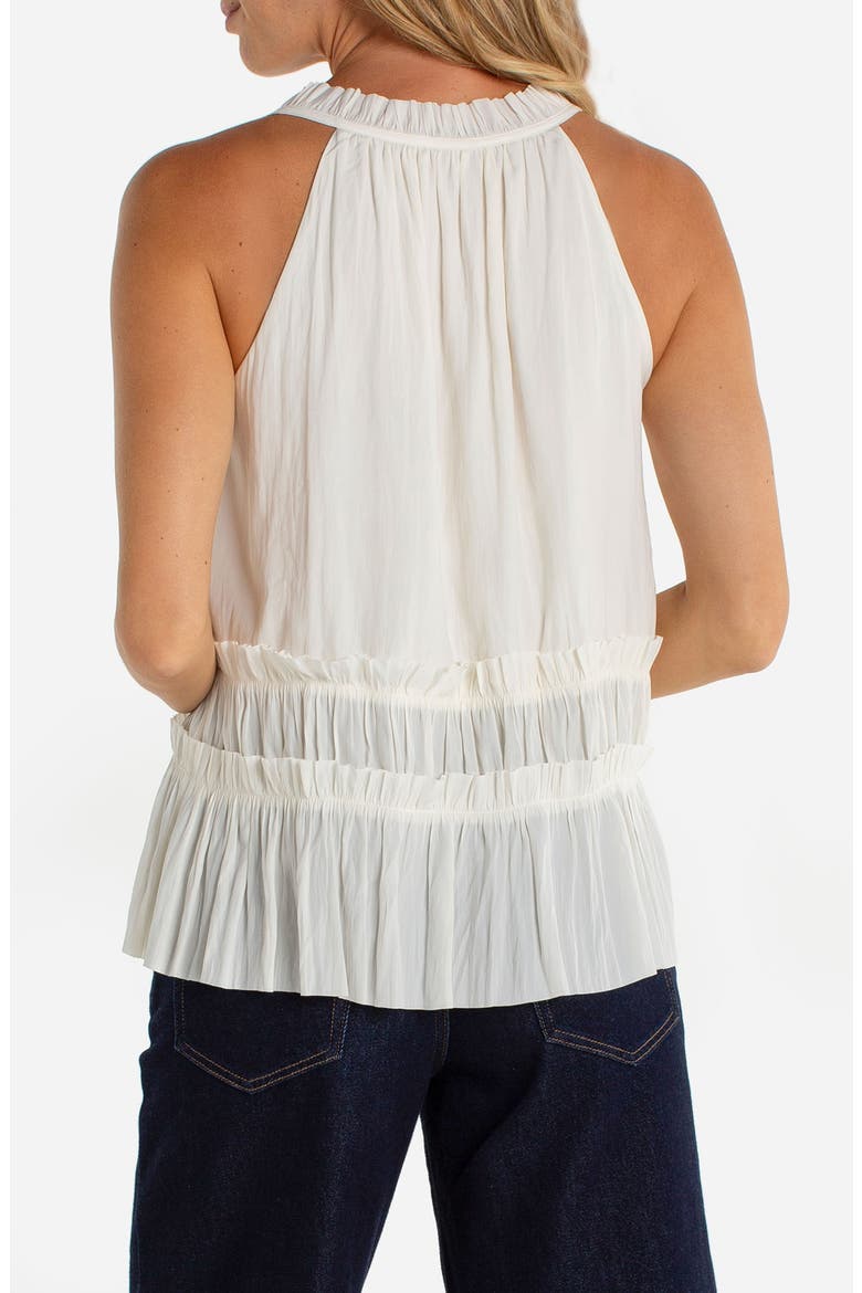 Ruffle Tie Neck Sleeveless Top, Alternate, color, WHIPPED CREAM