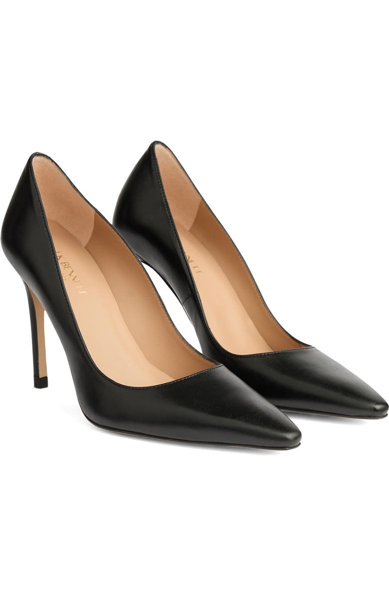 LK Bennett Fern Pointed Toe Pump, Main, color, Black Smooth Leather