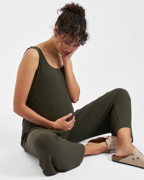 Ripe Maternity Bobby Rib Jumpsuit In Gray