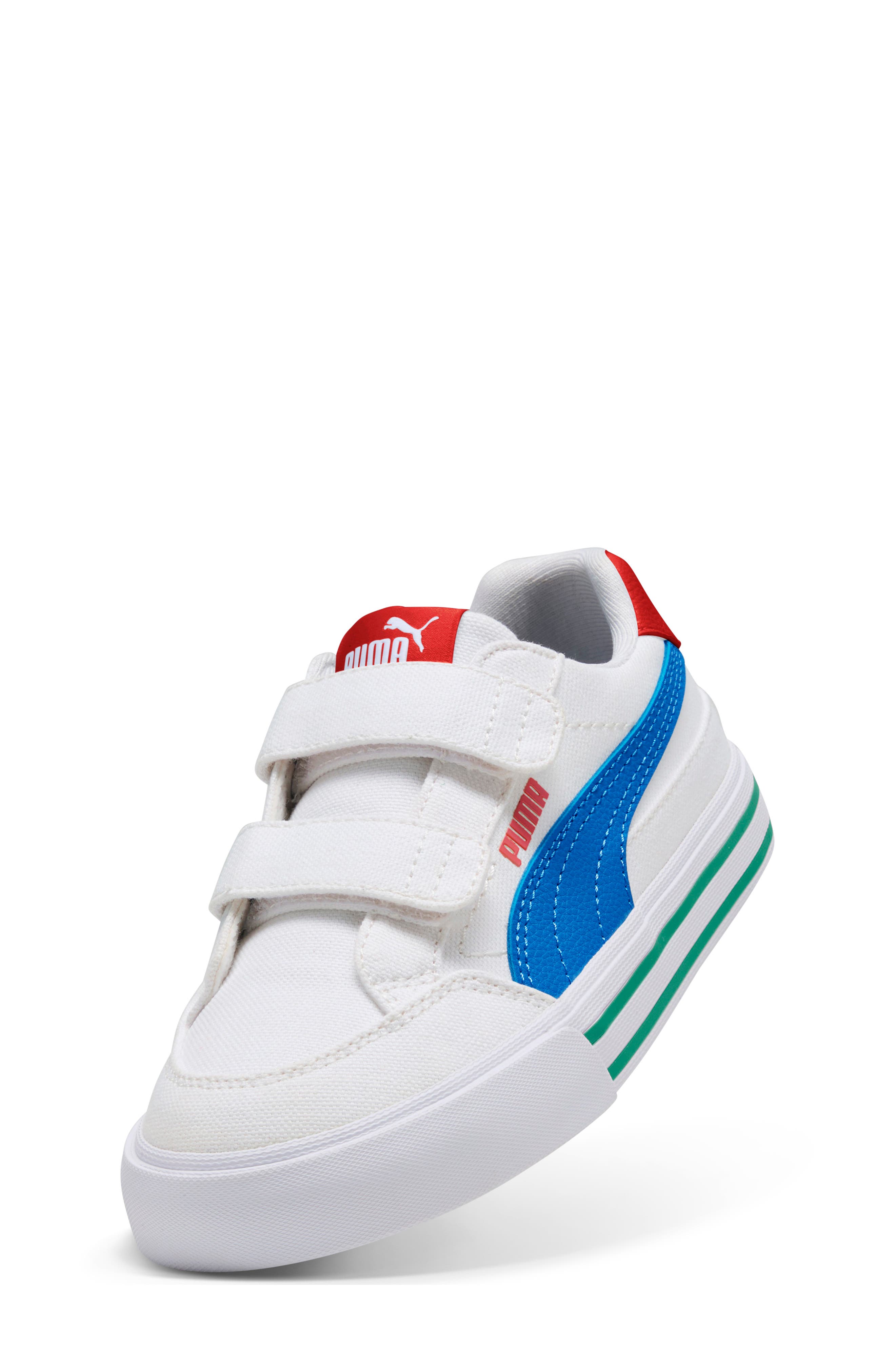 Kids' Court Classic Vulc Sneaker, Alternate, color, PUMA WHITE/ RACING BLUE