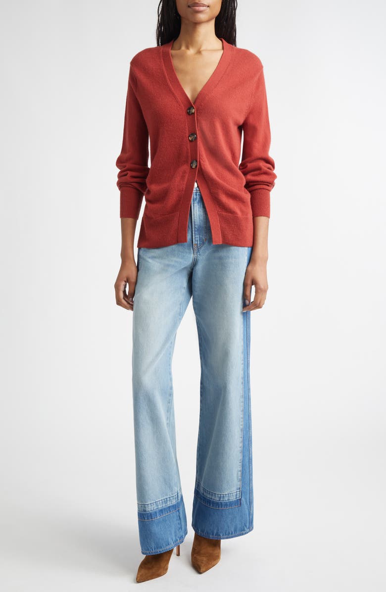 Veronica Beard Lamotte Cashmere Cardigan, Alternate, color, Carnelian Red