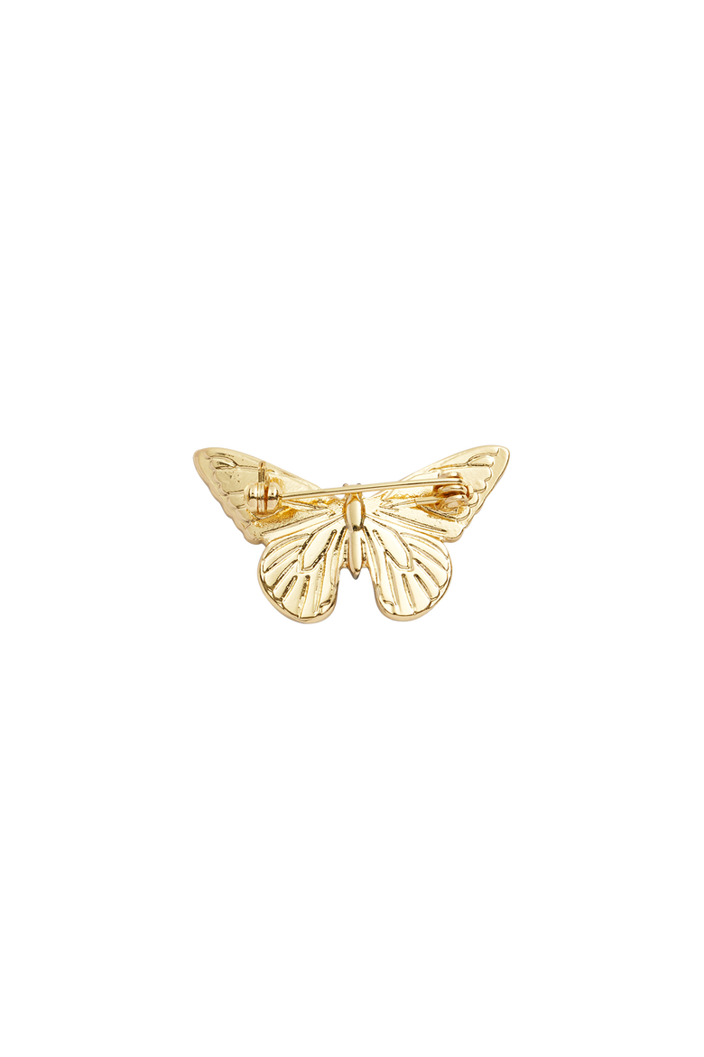 Enamel Blue Butterfly Brooch, Alternate, color, Multi & Gold