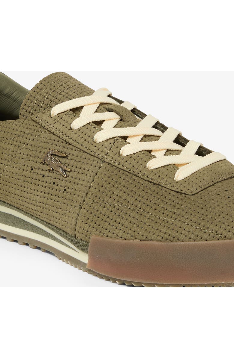 Lacoste Aura Embossed Leather Low Top Sneaker, Alternate, color, Khaki/ Gum