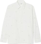 Lacoste Stripe Jacquard Print Button-Up Shirt