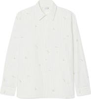 Lacoste Stripe Jacquard Print Button-Up Shirt