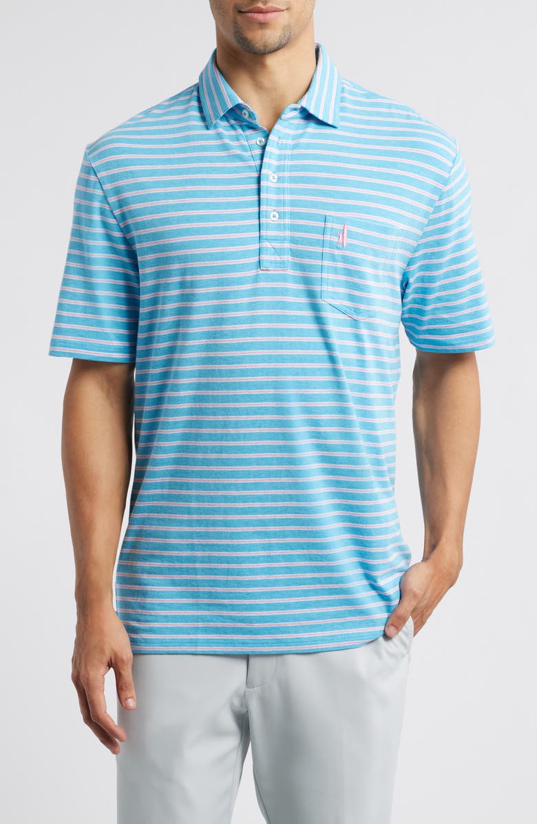 johnnie-O Matthis Stripe Pocket Polo, Main, color, Maya