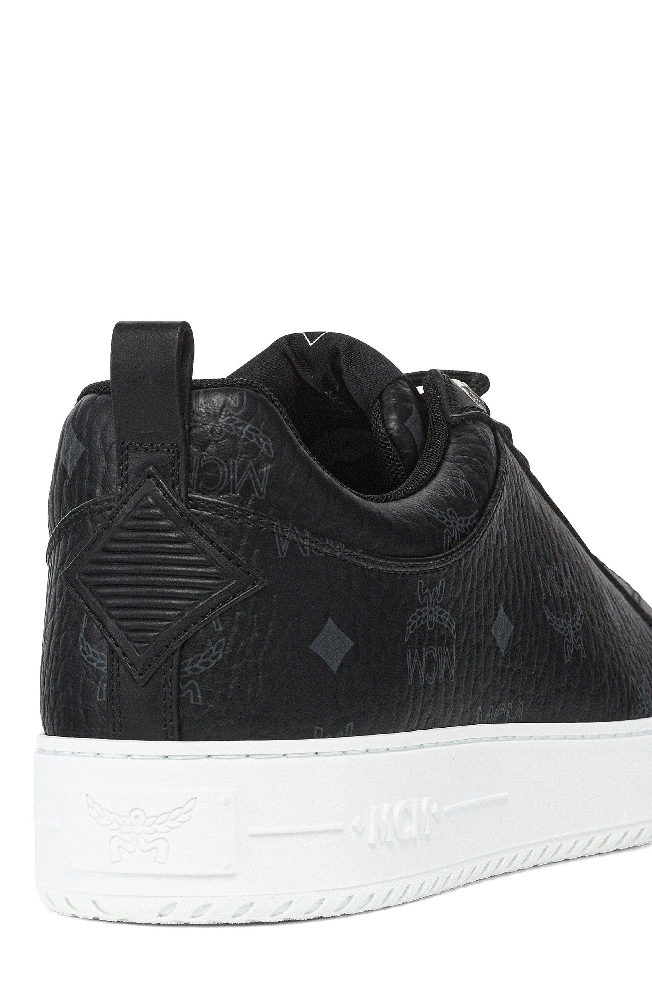 MCM Women's Neo Terrain Lo Sneakers in Visetos, Alternate, color, Black