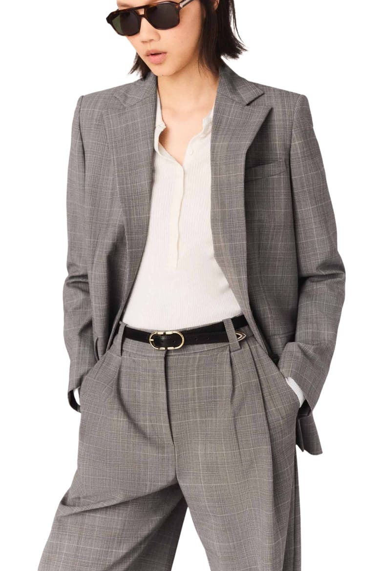 Checked suit jacket, Alternate, color, Grey