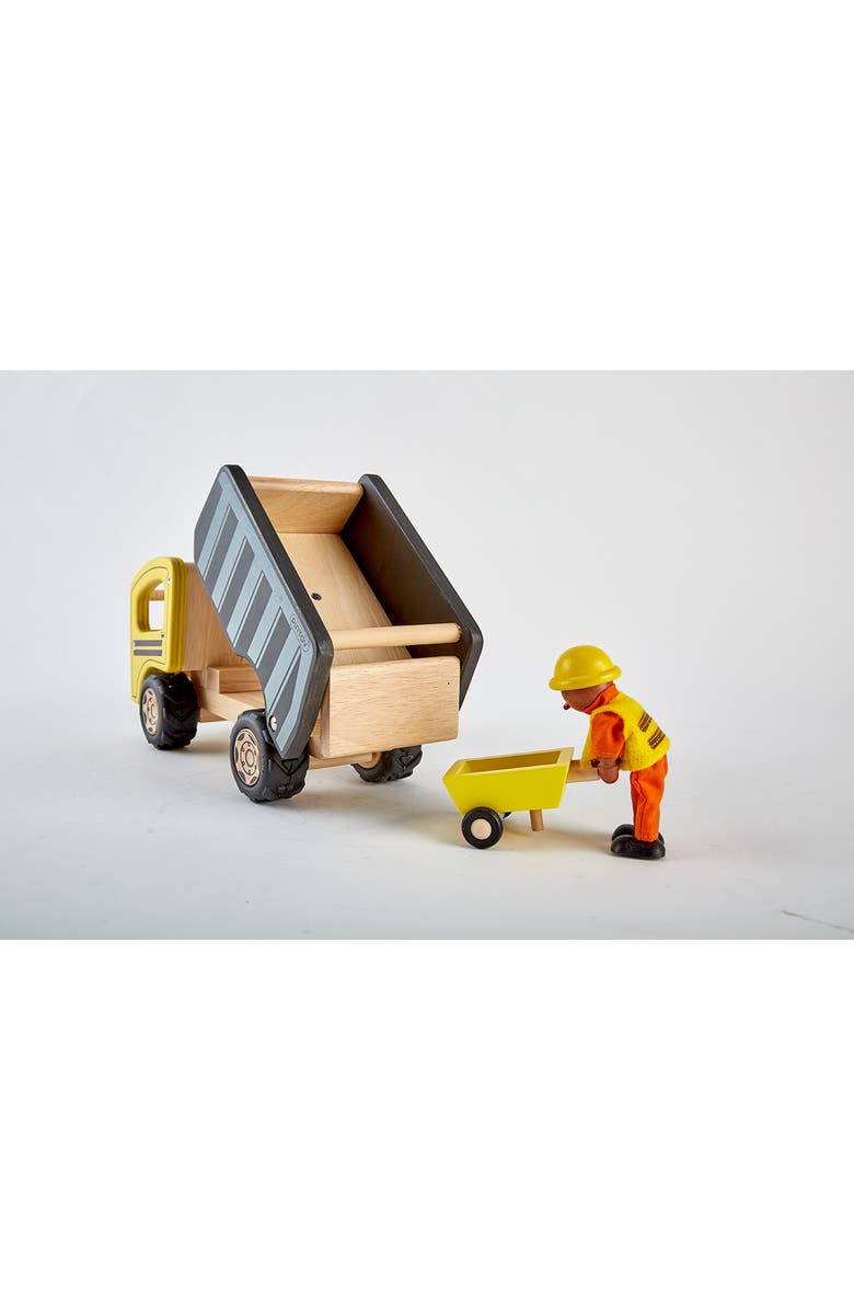 Pintoy Wood Toy Dump Truck, Alternate, color, Yellow
