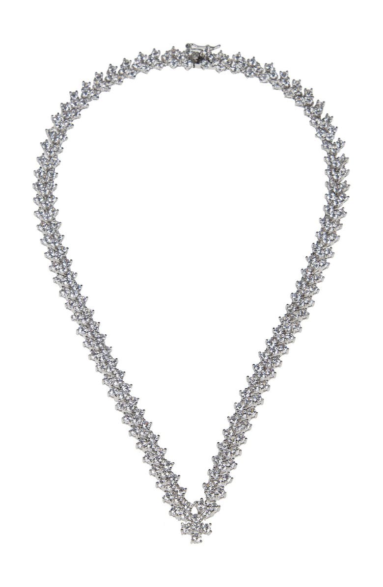 CZ by Kenneth Jay Lane Cluster CZ Necklace, Main, color,